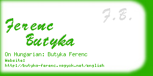 ferenc butyka business card